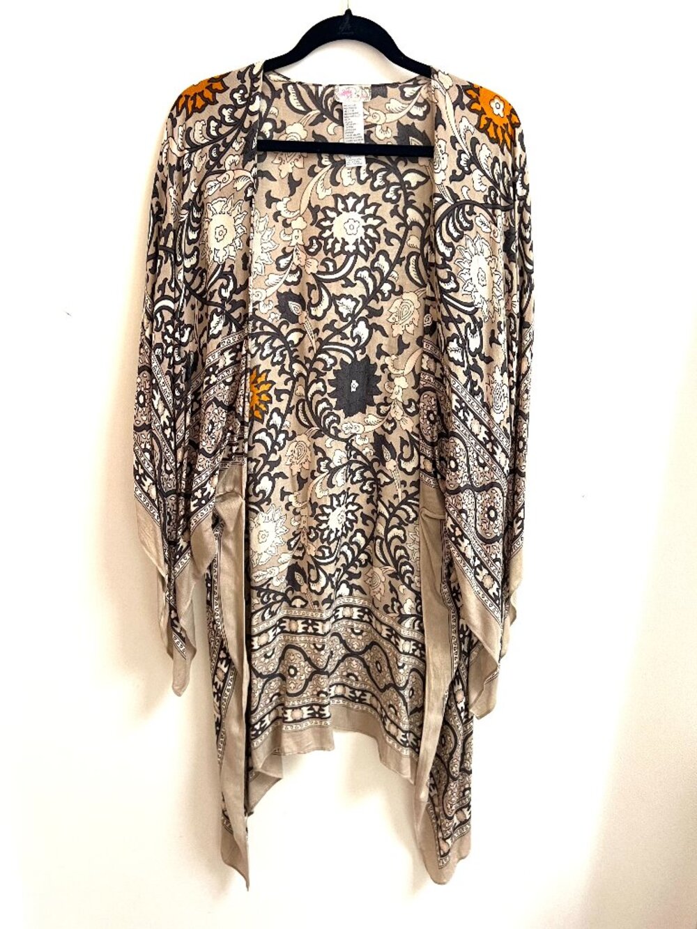 Free People Marigold Floral Tapestry Duster Kimono Wrap One Size